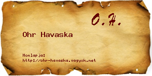 Ohr Havaska névjegykártya